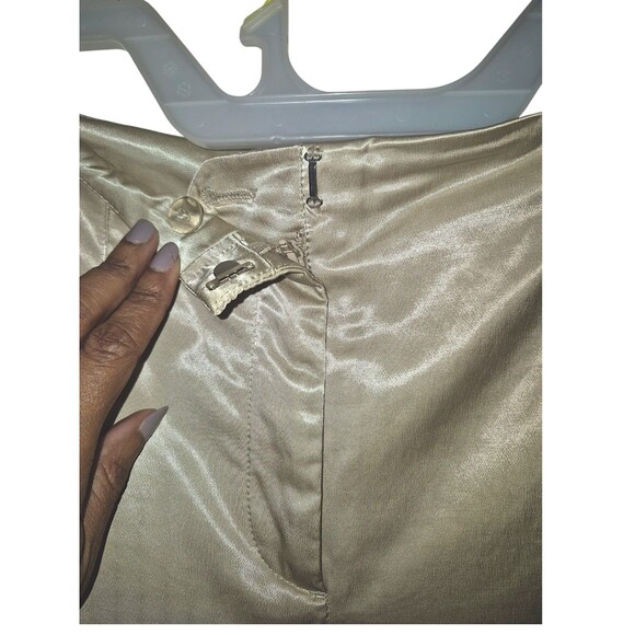 Cambio Womens Satin Gold Flat Front Regular Fit  Pointe Pants Size 10 Short - Picture 3 of 5
